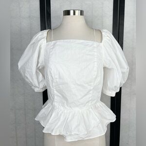Ulla Johnson White Puff Sleeve Blouse